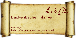 Lackenbacher Éva névjegykártya